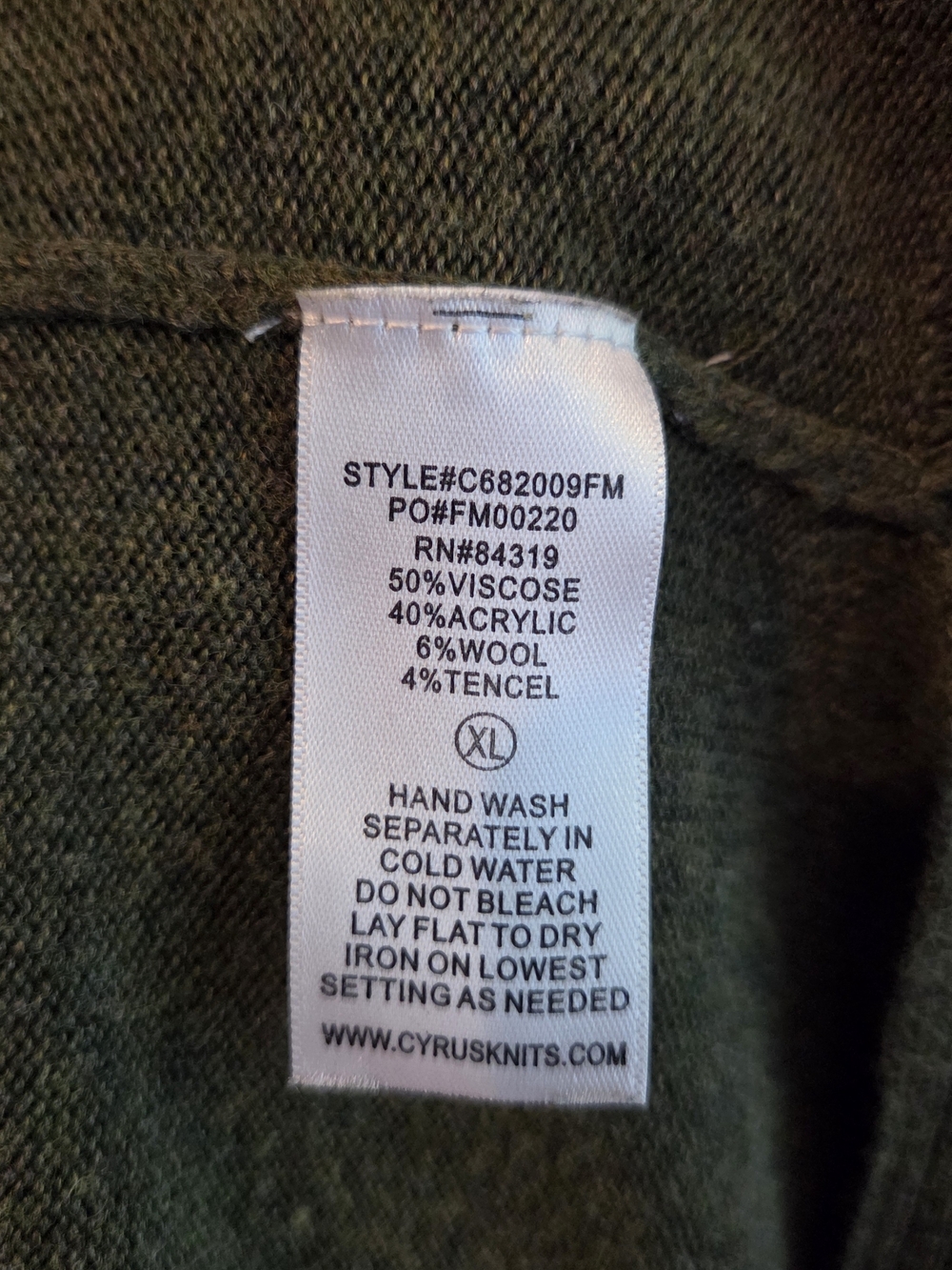 Cyrus Olive Green Women's Cardigan Sweater XL